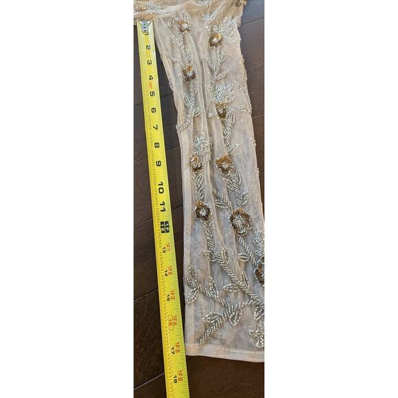 Mac Duggal BEADED ILLUSION A-LINE COCKTAIL Evening Wedding Gown Midi DRESS 4 S - Picture 9 of 13